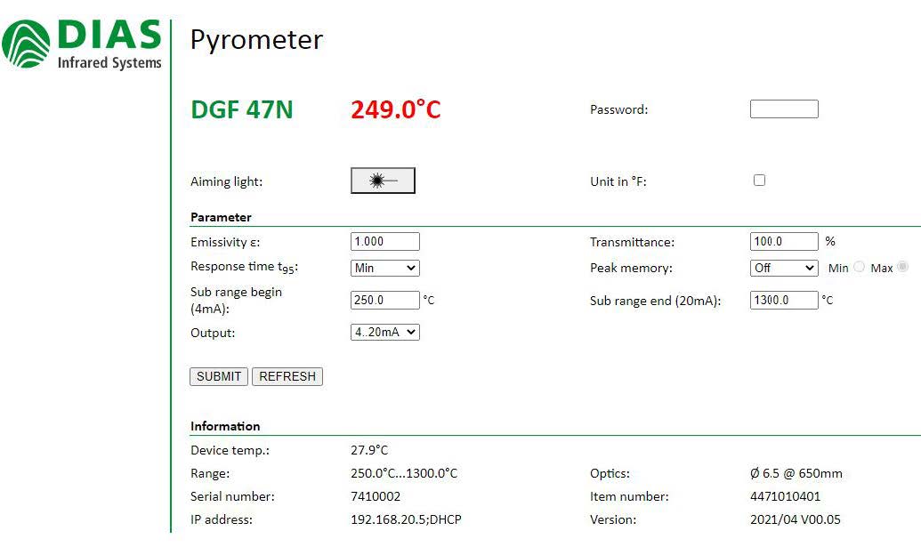 DGF47N(lin)Wwty؃x, yط250-2000°C